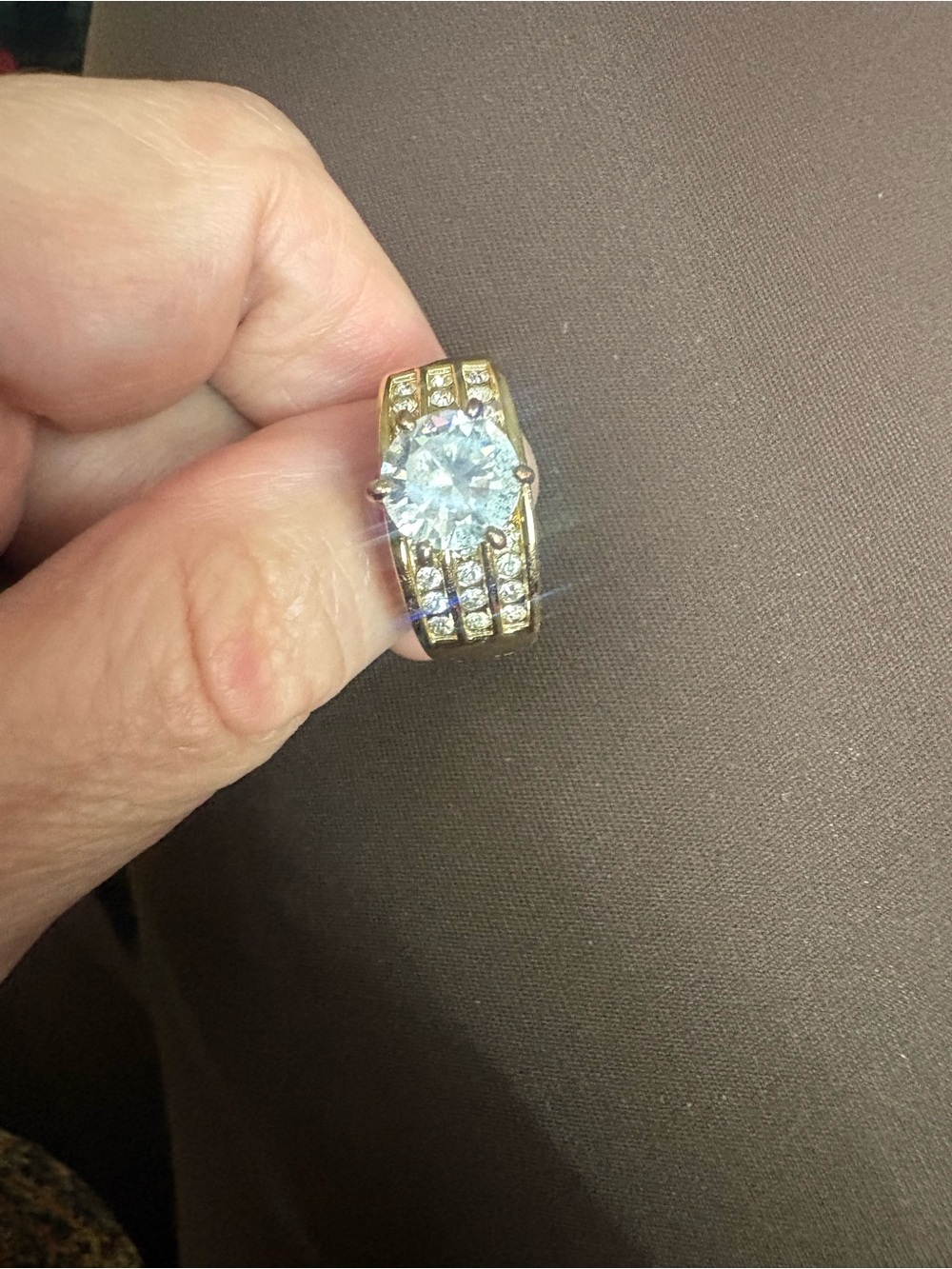 Gold-Tone Clear Crystal Statement Ring - Women Jewelry